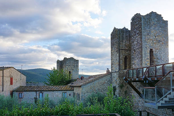 The fortress of Monte Reggioni on a hill in Tuscany