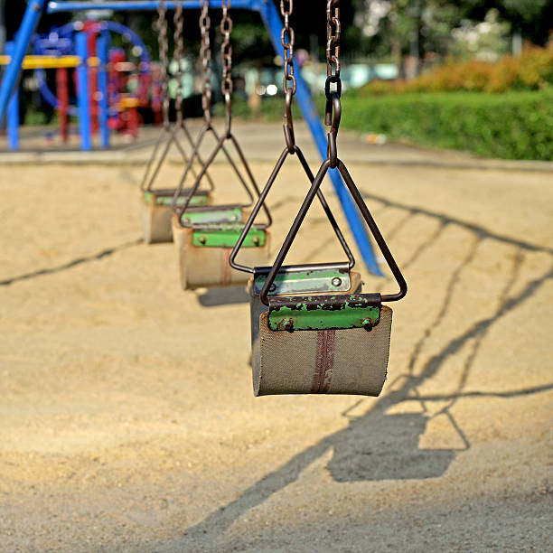 istock old chain swings in kids playground 498098478