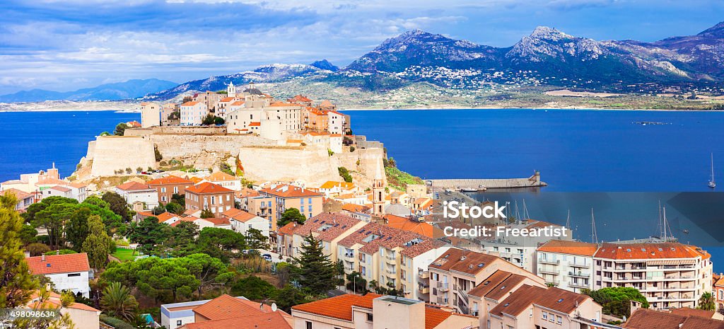 Beautiful  Calvi - Corsica island,France. Panoramic View Of Calvi,Corsica Island.France Calvi Stock Photo
