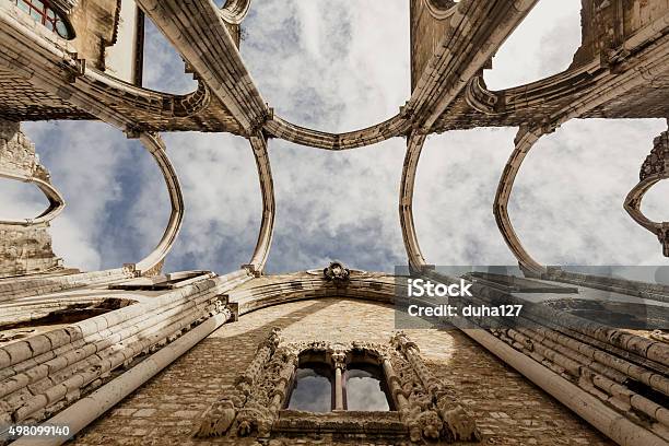 Ruins Of The Carmo Church Lissabon Stock Photo - Download Image Now - Convent, Earthquake, Lisbon