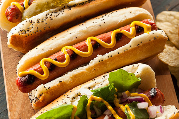 istock Gourmet Grilled All Beef Hots Dogs 498099307