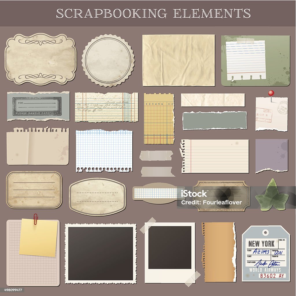 Vector elementos Scrapbooking - arte vectorial de Álbum de recuerdos libre de derechos