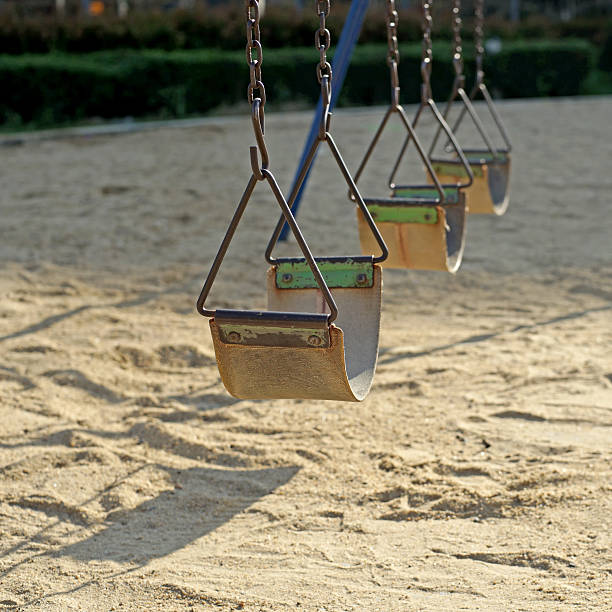 istock old chain swings in kids playground 498099490