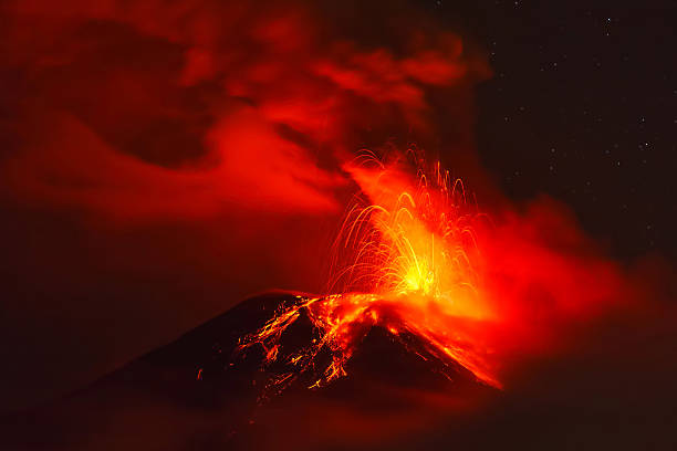 istock Tungurahua Volcano At Night, Ecuador 498100626