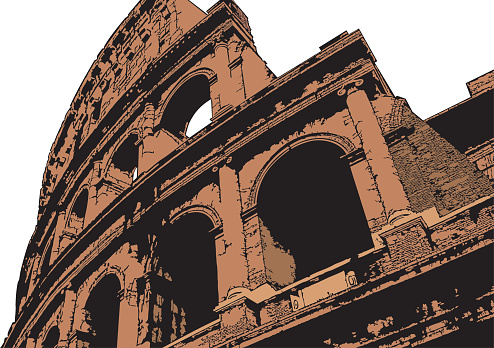 Vector illustration of Colosseum (Coliseum) in Rome, Italy. The Colosseum is an important monument of antiquity