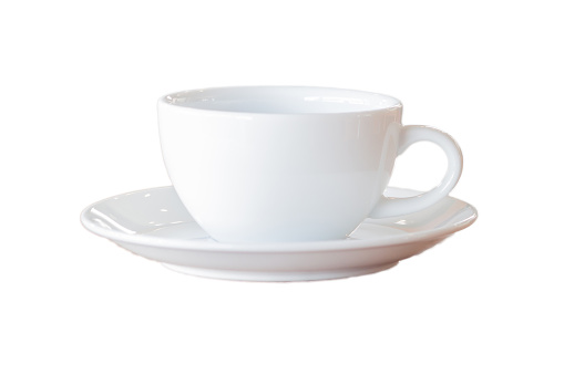 White coffee cup isolated on a white background with clipping path