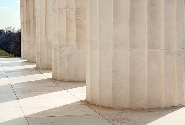 Columns on old building bank courthouse architecture construction