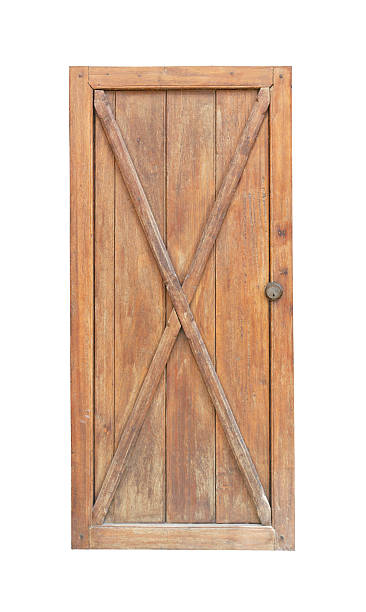istock Wooden door isotlated on white background 498104135
