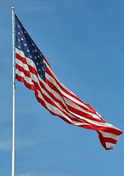 istock American flag flying in the wind 498110141