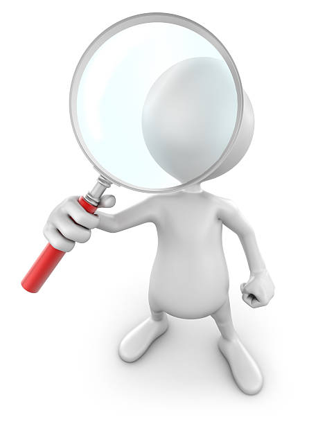 istock 3d Man with magnifying glass, isolated / clipping path 498110547