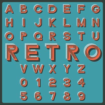 Retro Schriftart Stock Vektor Art und mehr Bilder von Abstrakt ...