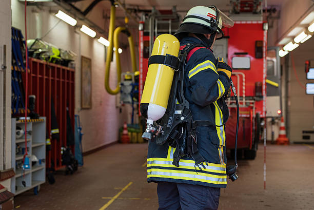 istock Firefighter with oxygen cylinder in the fire department 498111434