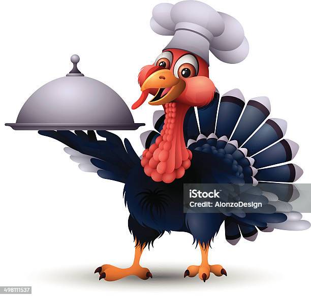 Ilustración de El Chef Turquía y más Vectores Libres de Derechos de Día de Acción de Gracias - Día de Acción de Gracias, Viñeta, Pavo - Ave de corral