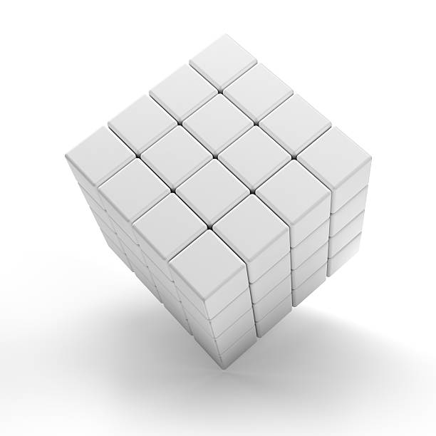 vuoto 3d in caduta, clipping path - puzzle cube foto e immagini stock