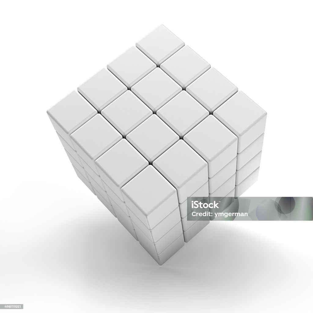 Blank 3d cubes, with clipping path Puzzle Cube Stock Photo