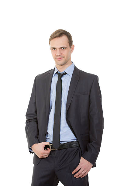 istock body language. man in business suit. isolated white background. hand 498111702