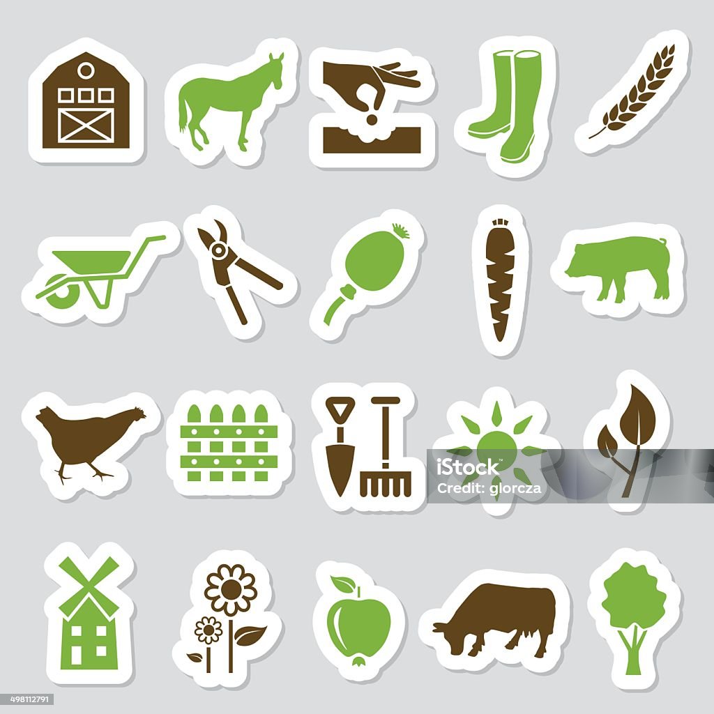Agrictulture Sticker Farm Stickers Stock Illustration - Download Image Now - Agriculture ...