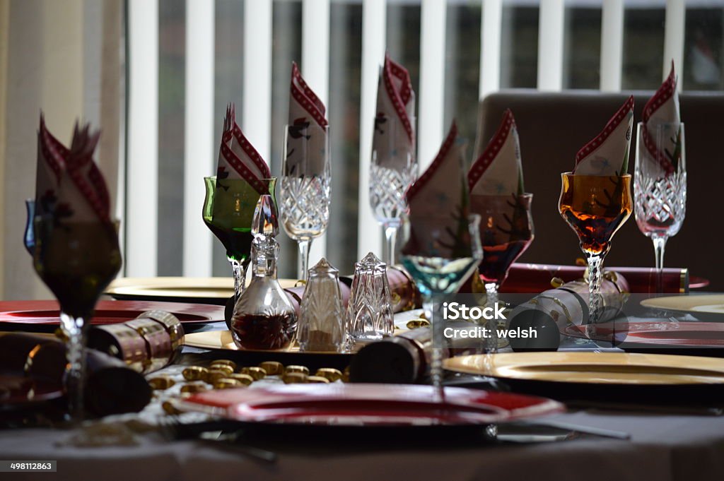 Lugar de Navidad mesa - Foto de stock de Banquete libre de derechos