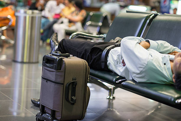 istock Flight delay makes people tired and exhausted after waiting long 498113986
