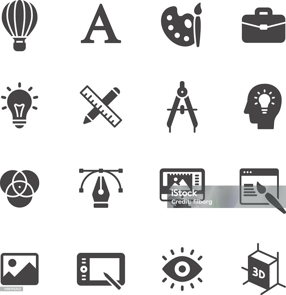 Design Icons Art, drawing and web and graphic design icons Icon Symbol stock vector