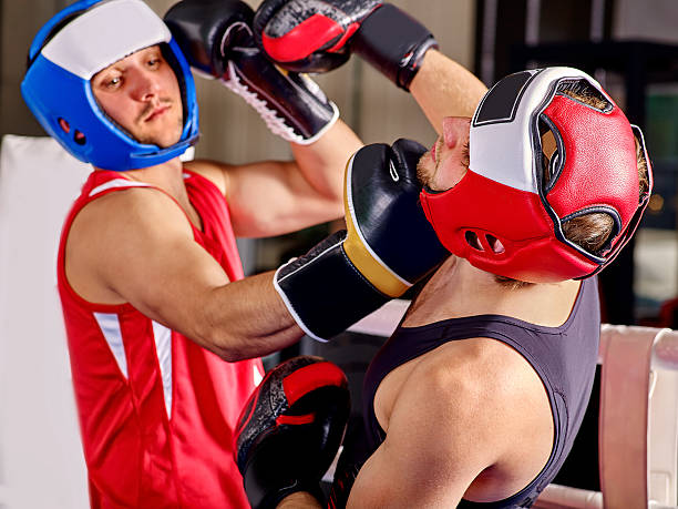 istock Two  men boxer wearing helmet  boxing 498114618