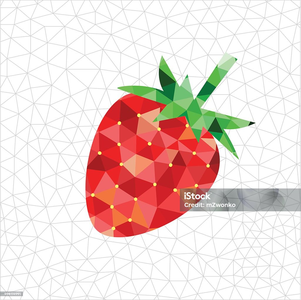 Geometric strawberry Abstract geometric red strawberry Agriculture stock vector