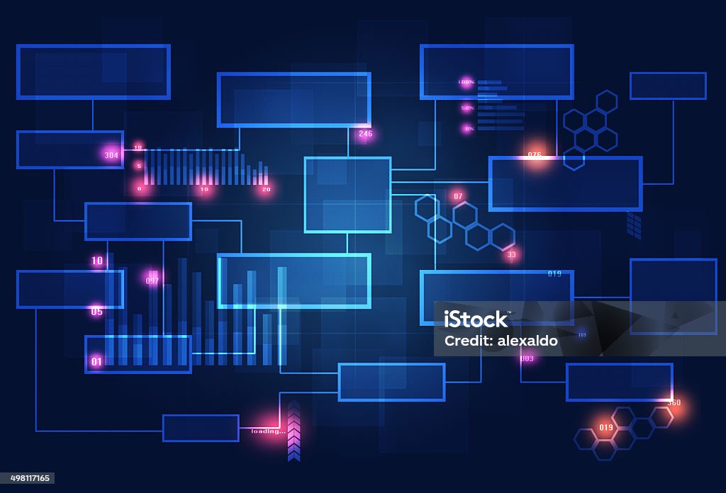 Technology Concept Business Diagram concept communication business chart dark blue diagram Abstract stock illustration