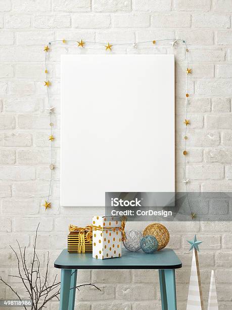 Mock Up Poster With Abstract Christmas Time Stock Photo - Download Image Now - Christmas, Modern, 2015