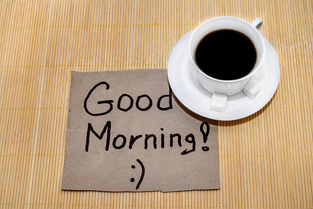istock Cup of coffee and Good morning note 498120714
