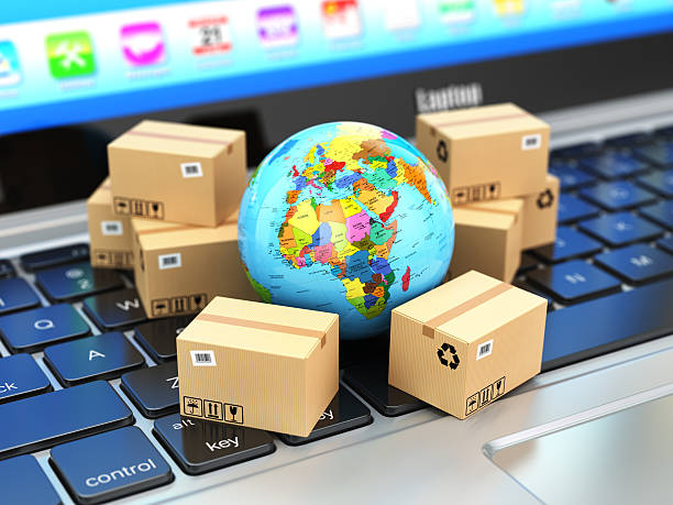istock Shipping, delivery  logistic concept. Earth and cardboard boxes 498122216