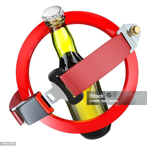 Kein Alkohol Sign Konzept Flasche Bier Und Sicherheit Gürtel Stockfoto und  mehr Bilder von 2015 - iStock