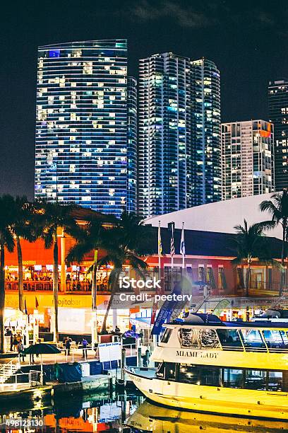 Bayside View To Downtown Miami Stock Photo - Download Image Now - 2015, Bay of Water, Building Exterior