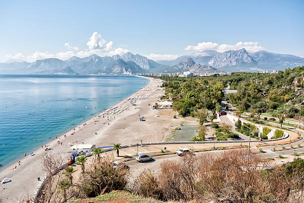 istock Konyaalti beach, Mediterranean sea with Taurus mountain. Antalya, Turkey 498125108