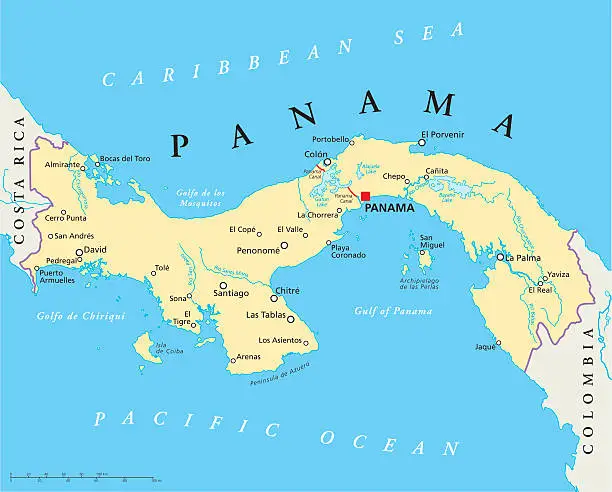 Vector illustration of Panama Political Map