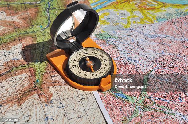 Maps And Compass Stock Photo - Download Image Now - Activity, Acute Angle, Adventure