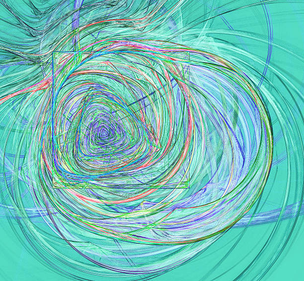 istock Abstract fractal design. Blue spiral triangle in square. 498141430