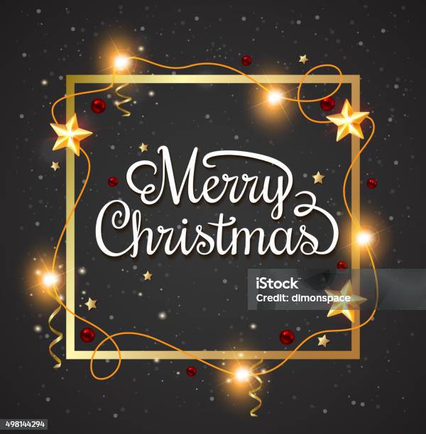 Decorative Christmas Frame Stock Illustration - Download Image Now - Border - Frame, Christmas, Christmas Lights