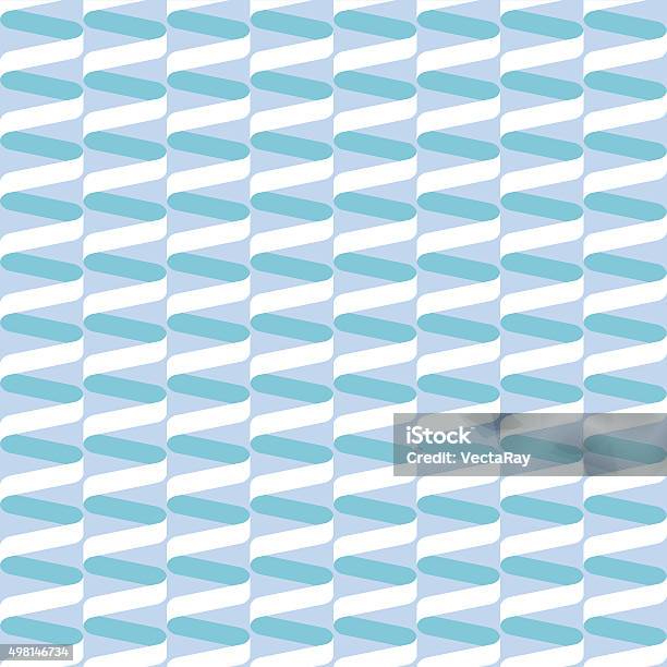 Seamless Spiral Ribbon Wave Pattern In Pastel Blue And Green Stock Illustration - Download Image Now