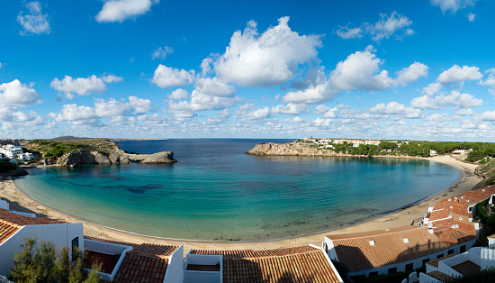 panoramic view of Arenal d’en Castell on the island of Menorca