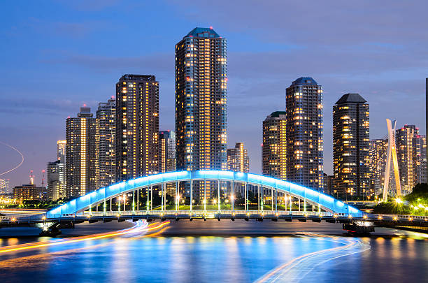 istock Tokyo Highrise Apartment and Sumida River in the Evening 498150200