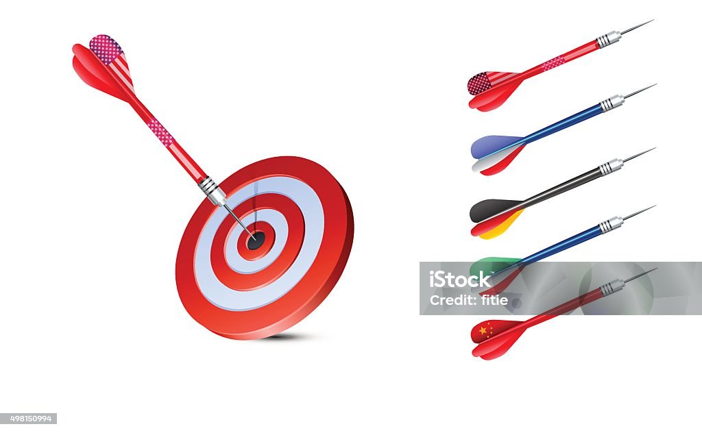 Targets and Countries Darts Design elements.(Eps 10 +transparency effects used and Aics6 file included.) 2015 stock vector