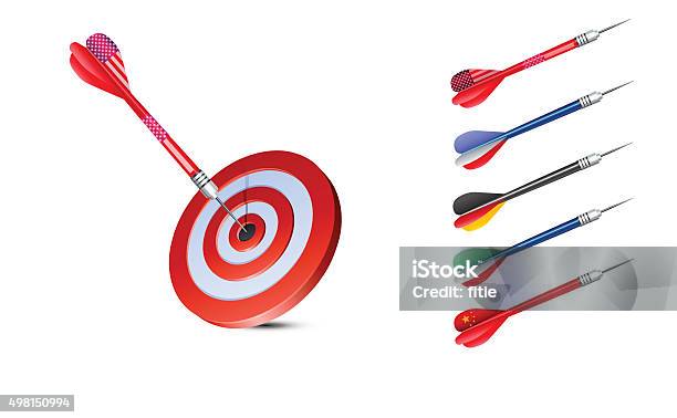 Targets And Countries Darts Stock Illustration - Download Image Now - 2015, Achievement, Aiming