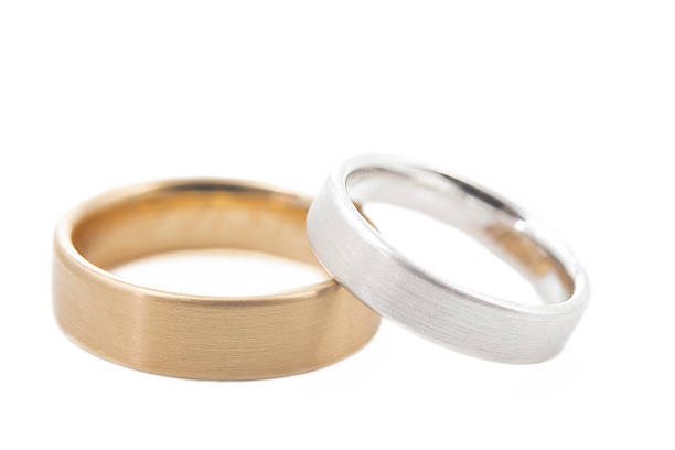 istock Two wedding rings isolated on white, shallow DOF 498151674