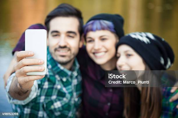 Group Of Friend Taking Selfie Stock Photo - Download Image Now - 2015, Adult, Adventure