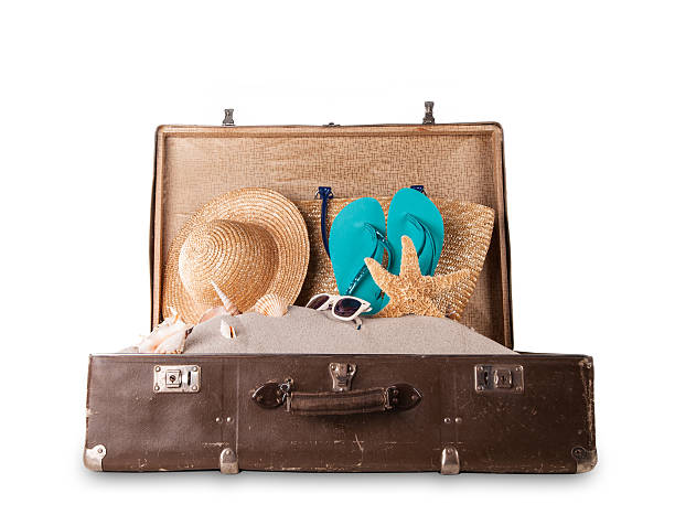 istock Travel concept with suitcase on white background 498168773