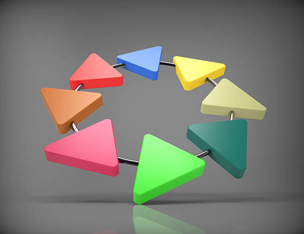 istock Modern cone 3d staircase diagram business 498168861
