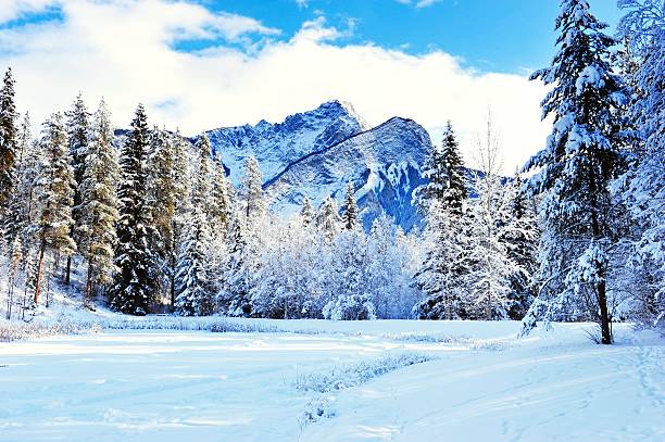Snow covered mountains in Squamish, British Columbia, Canada. Landscape background
