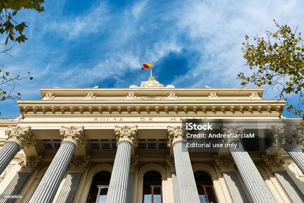 Fachada do edifício da Bolsa de Valores de Madri - Foto de stock de Bolsa de valores e ações royalty-free