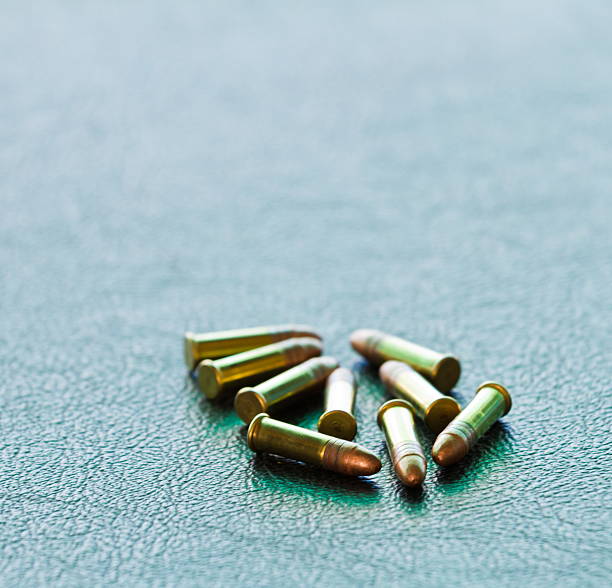 istock Macro image of group of 9mm bullets 498169931