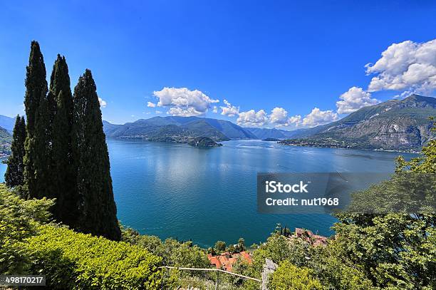 Photo libre de droit de Vue Sur Le Lac De Côme Dans Les Collines banque d'images et plus d'images libres de droit de Alpes européennes - Alpes européennes, Arbre, Bleu